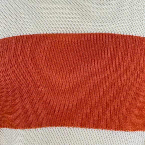 YMC Orange Cream Stripe Cotton Mixed Pattern Pullover - Picture 2 of 6